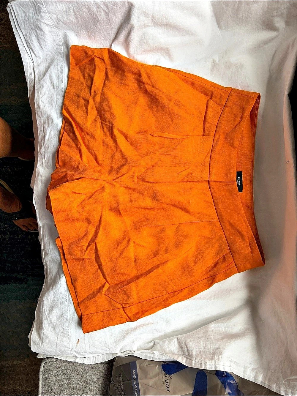 Express Stylist High Waisted Pleated Shorts Orange Size 0